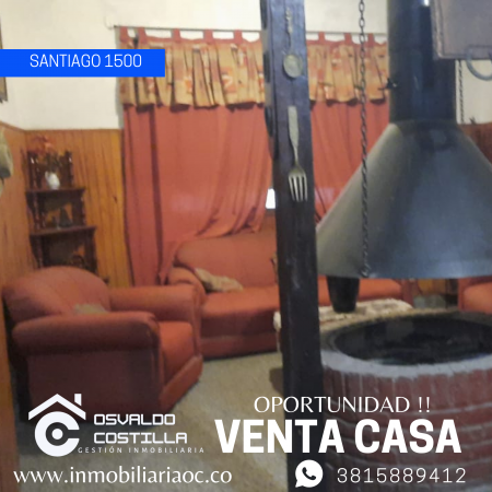 Venta Casa  de 3 hab en calle Santiago al 1500