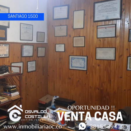 Venta Casa  de 3 hab en calle Santiago al 1500