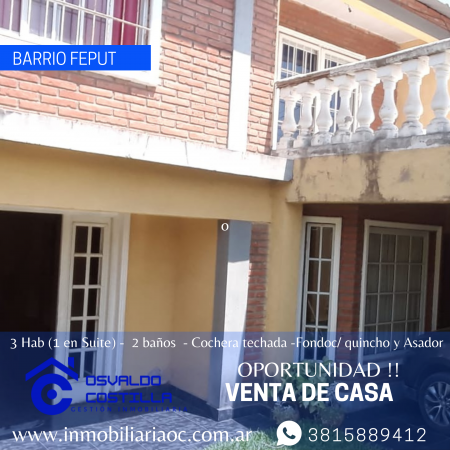  Venta Duplex en barrio Feput a 50mts de avenida las Americas