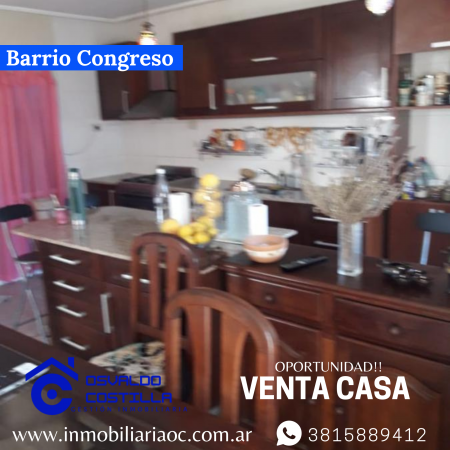 Venta Casa  de 3 Hab en Barrio Congreso 