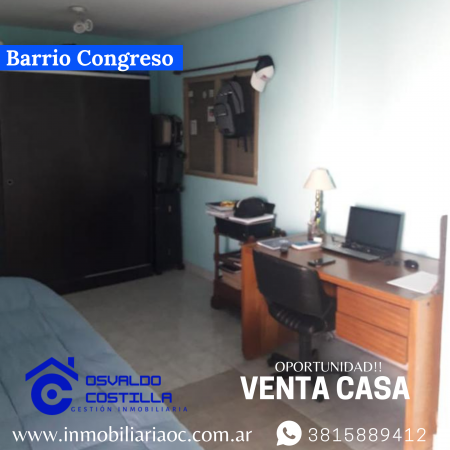 Venta Casa  de 3 Hab en Barrio Congreso 