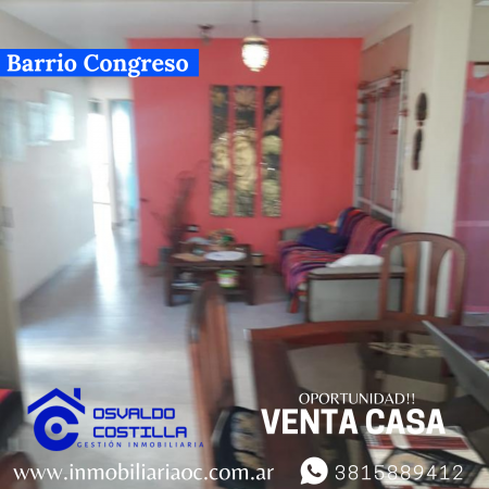 Venta Casa  de 3 Hab en Barrio Congreso 