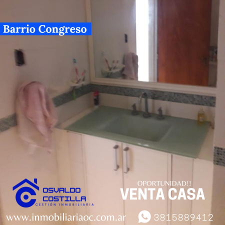 Venta Casa  de 3 Hab en Barrio Congreso 