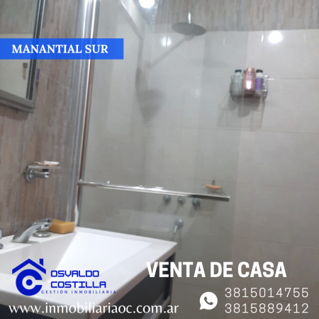 Venta de hermosa Casa 3 hab. en Manantial Sur