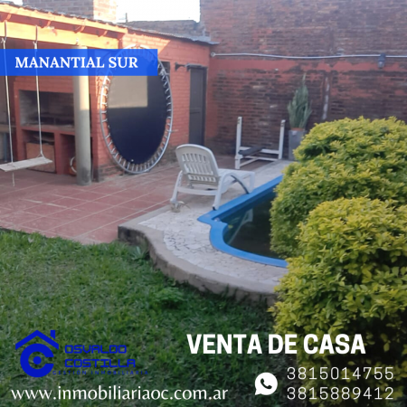 Venta de hermosa Casa 3 hab. en Manantial Sur