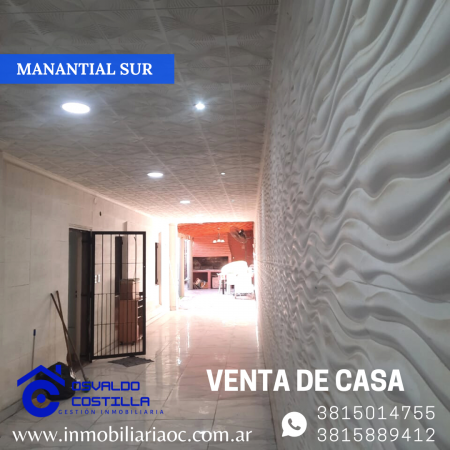 Venta de hermosa Casa 3 hab. en Manantial Sur