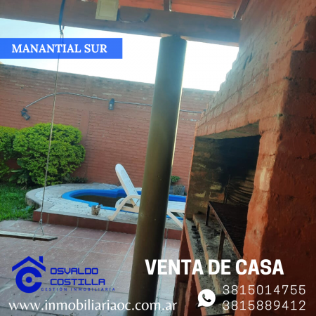 Venta de hermosa Casa 3 hab. en Manantial Sur