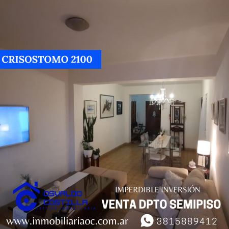 Venta hermoso Dpto. Semipiso en  Crisóstomo al 2100