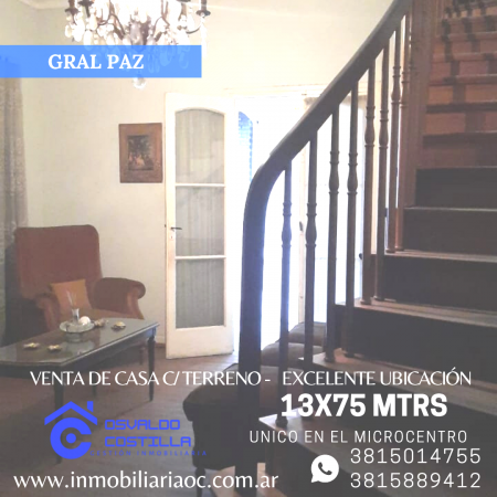 Venta de Importante Inmueble con excelente ubicacion  en Gral. Paz  al 1000