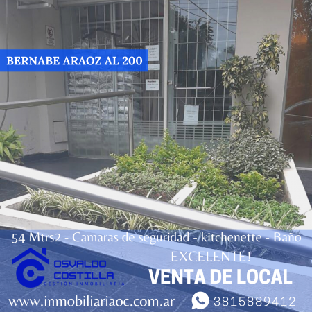 Venta de Local Comercial en Bernabe Araoz al 200