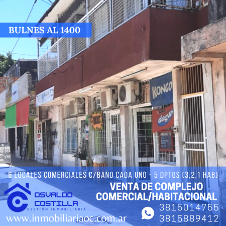 Excelente oportunidad de inversion! venta de complejo comercial/ habitacional ubicado en Bulnes al 1400