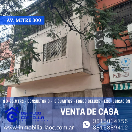 EXCEPCIONAL INMUEBLE!! apto para fines comerciales ubicado en la Av. MITRE 300