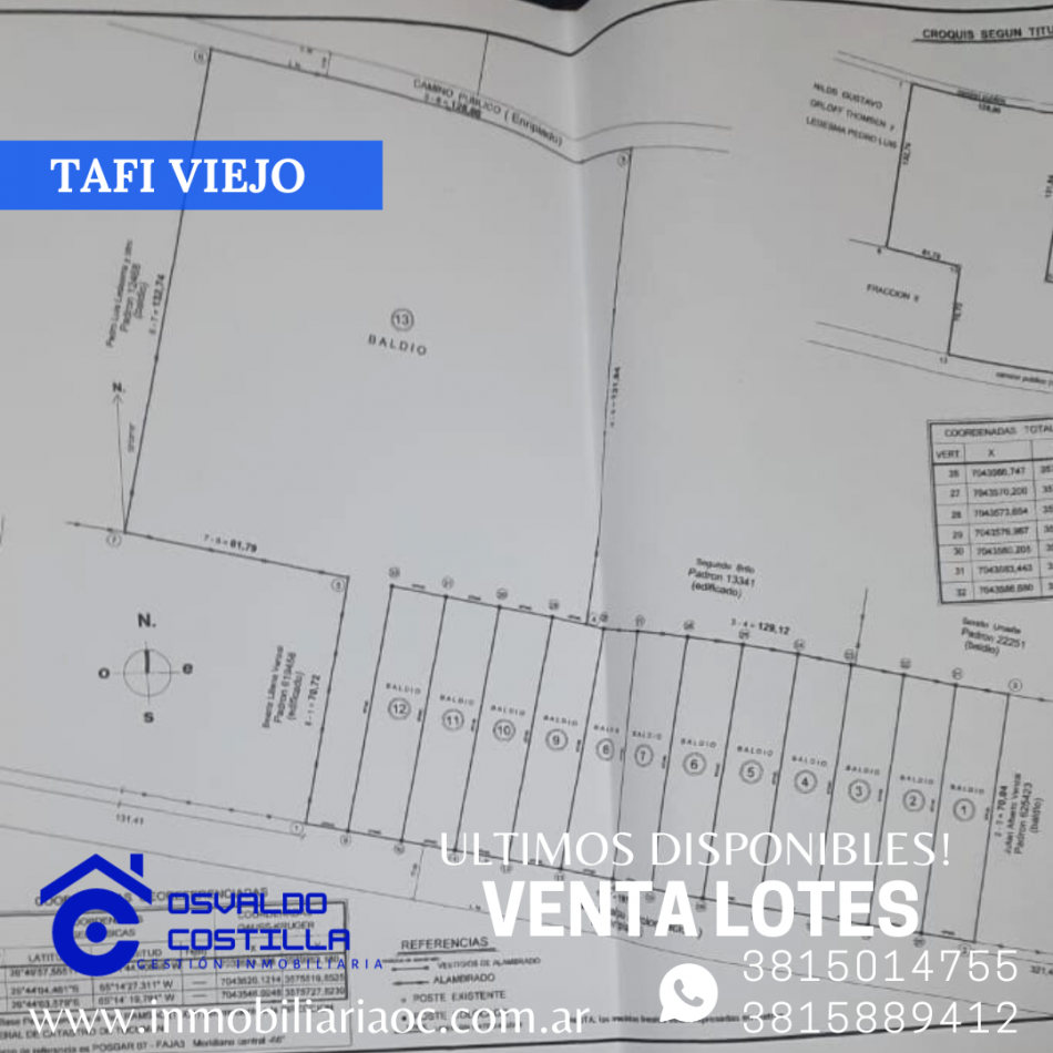 Venta de ultimos lotes! en Tafi Viejo zona de inmediato desarrollo