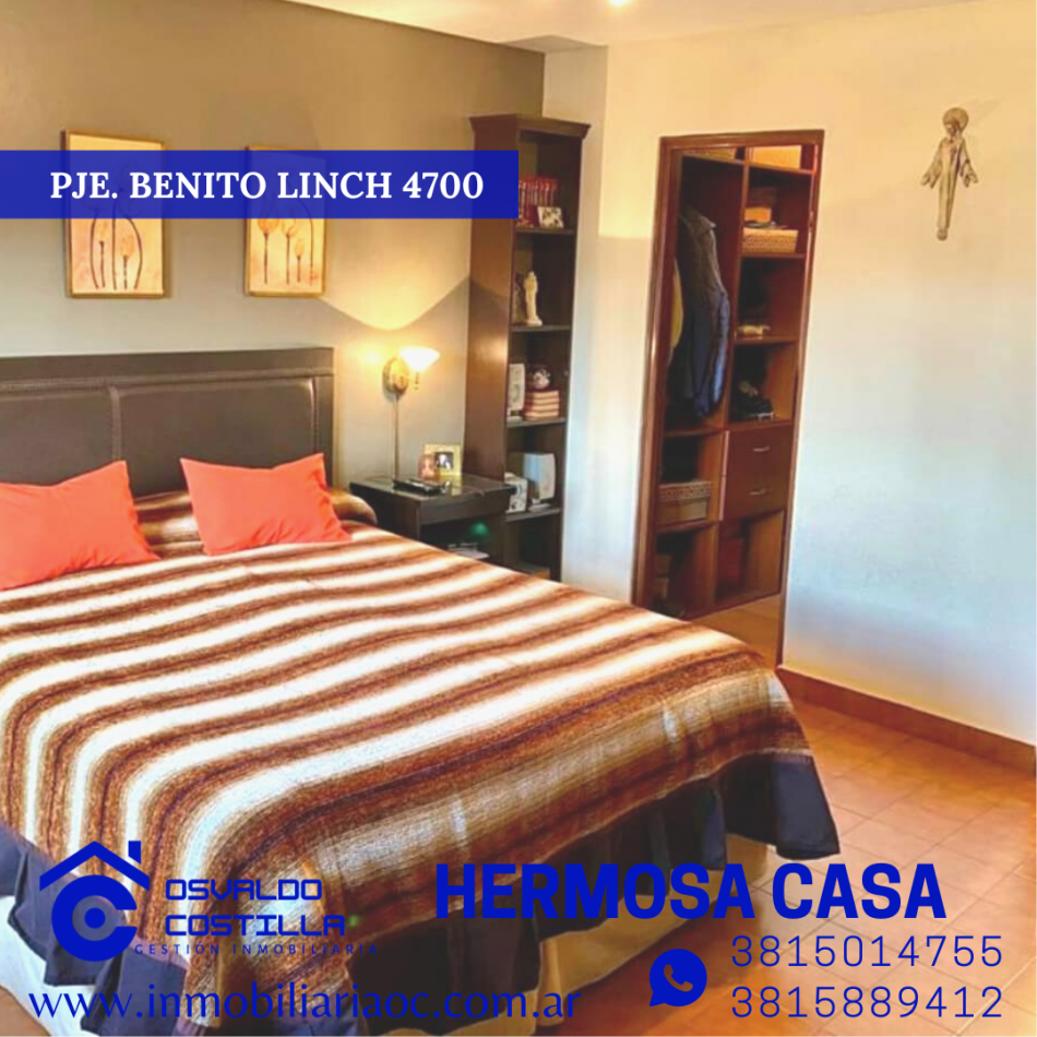 VENTA HERMOSA CASA  PJE. BENITO LYNCH 4700