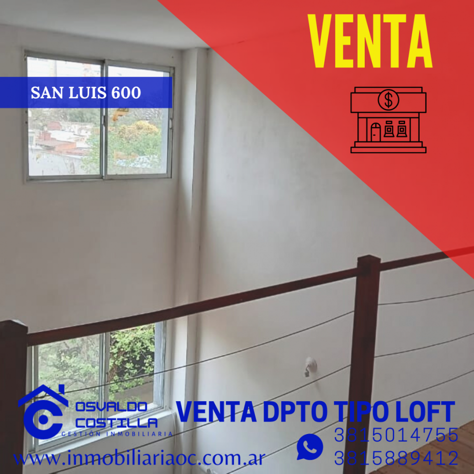 En venta  Monoambiente tipo Loft de 35mtrs2 aprox 