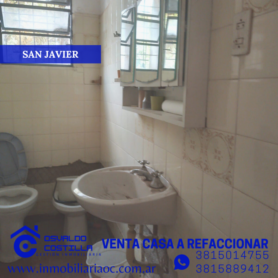 Oportunidad Venta casa a refaccionar cerca del Cristo San Javier - YB