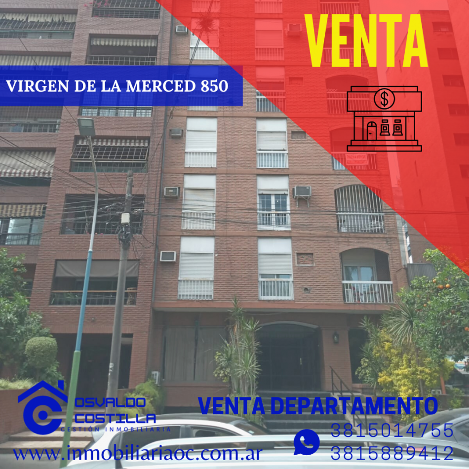 Venta Depto 3 hab + cuarto de servicio en calle Virgen de la Merced  al 800