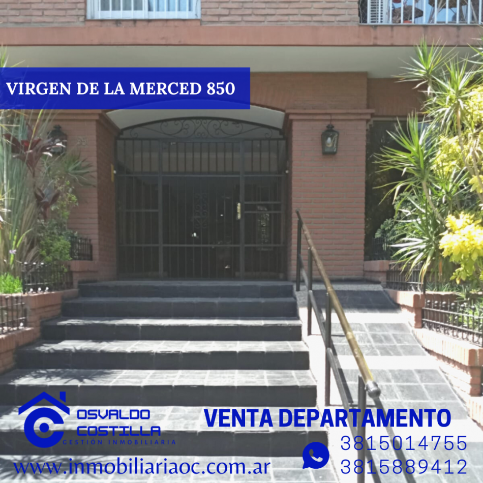 Venta Depto 3 hab + cuarto de servicio en calle Virgen de la Merced  al 800