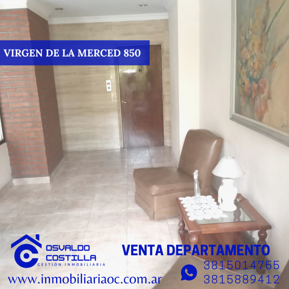 Venta Depto 3 hab + cuarto de servicio en calle Virgen de la Merced  al 800