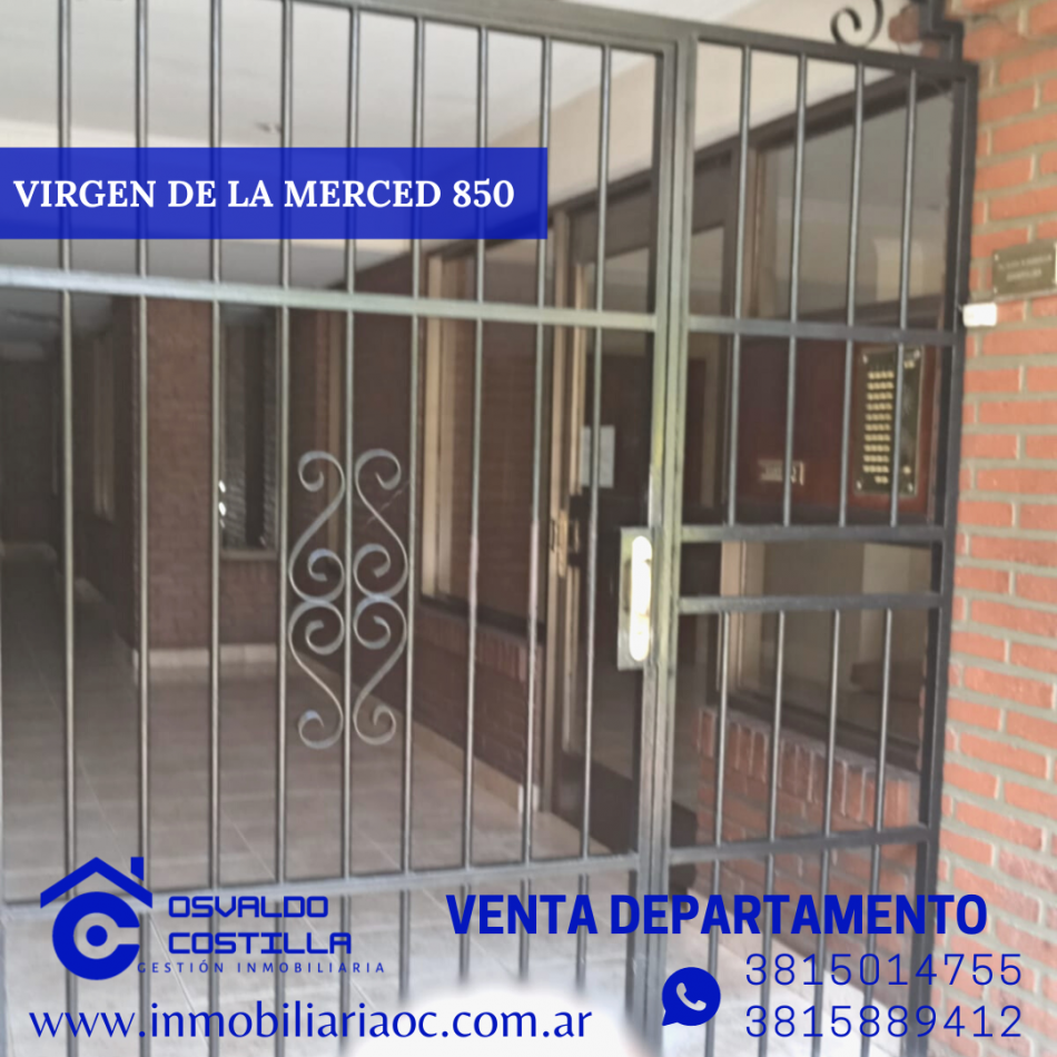 Venta Depto 3 hab + cuarto de servicio en calle Virgen de la Merced  al 800