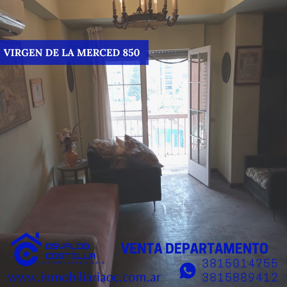 Venta Depto 3 hab + cuarto de servicio en calle Virgen de la Merced  al 800