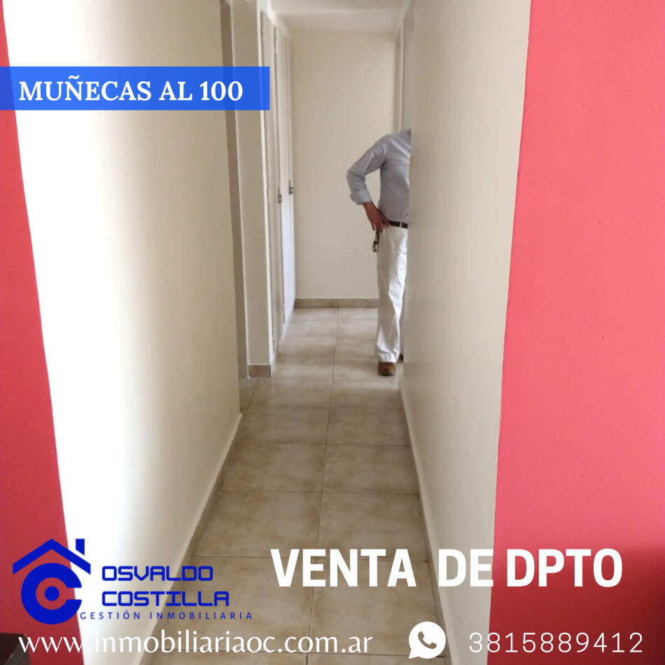 Venta de hermoso departamento con una ubicacion inmejorable en calle munecas al 100