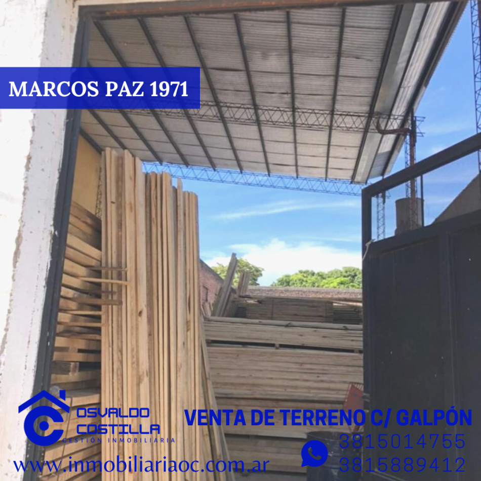 Venta de terreno c/galpon ubicado en Marcos Paz 1971