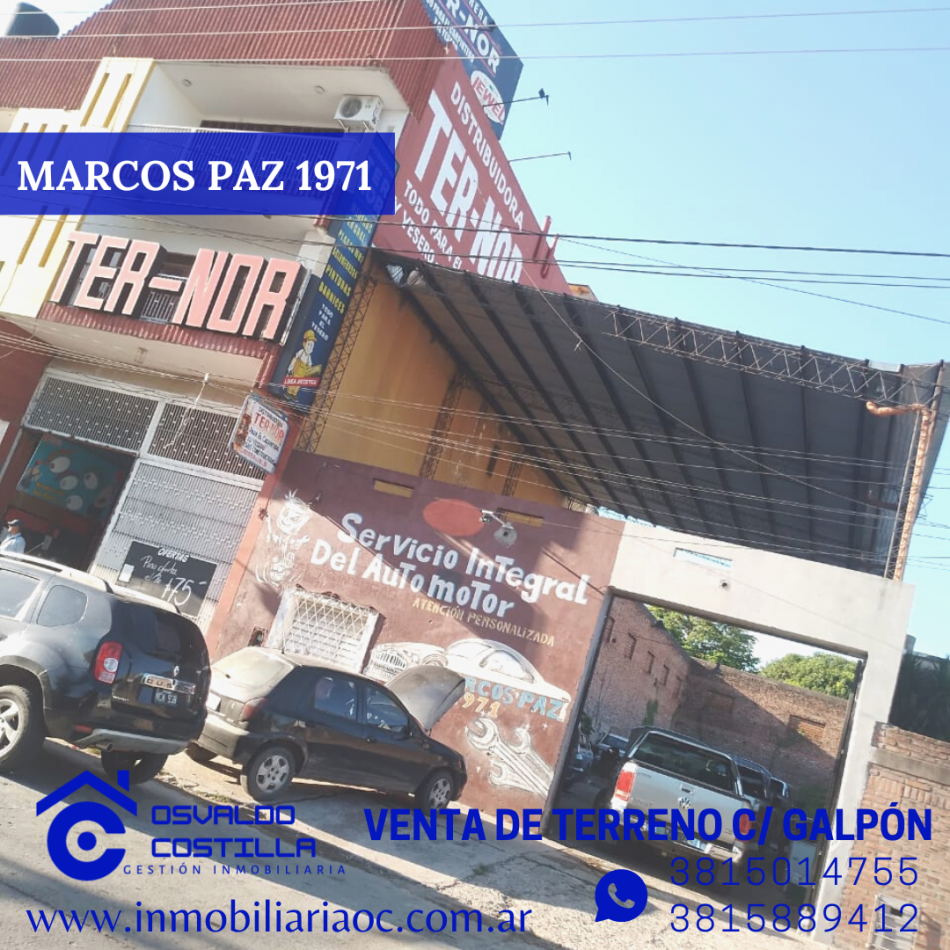 Venta de terreno c/galpon ubicado en Marcos Paz 1971