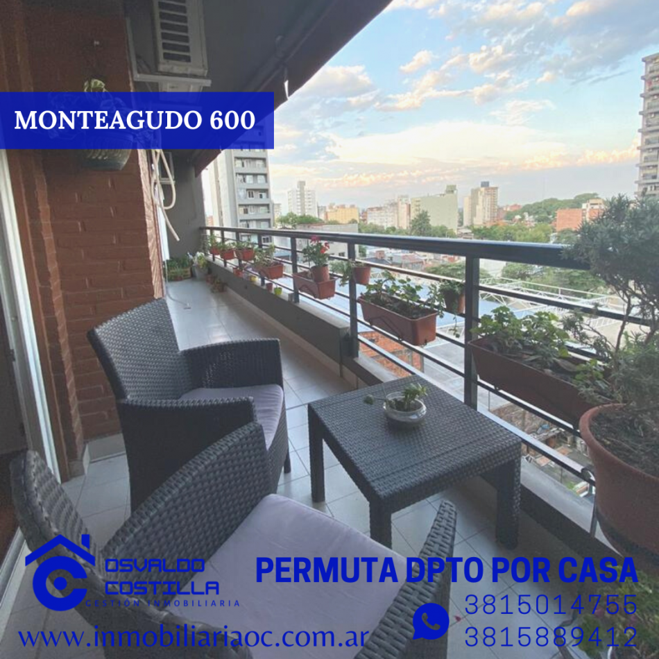 Permuto por casa hermoso dpto. ubicado en Monteagudo al 600