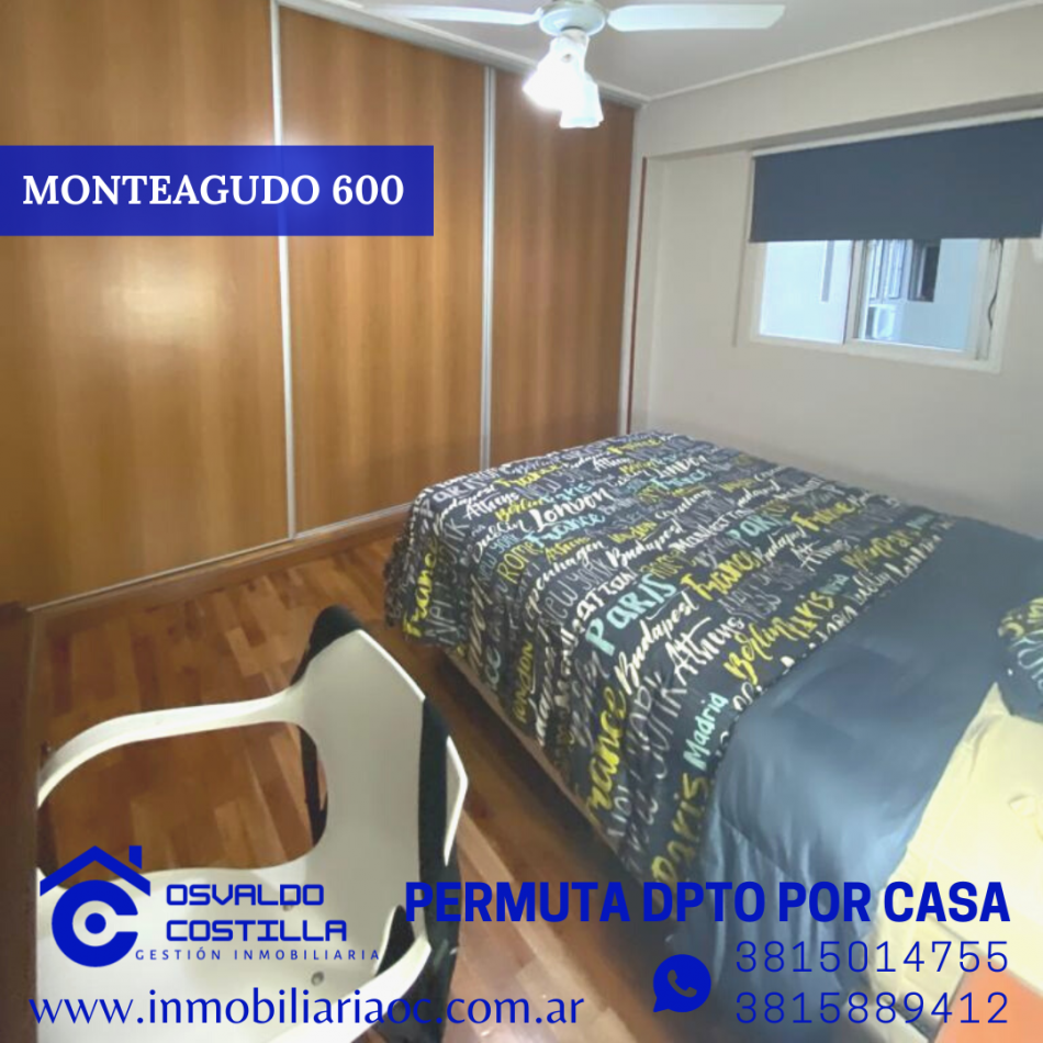 Permuto por casa hermoso dpto. ubicado en Monteagudo al 600