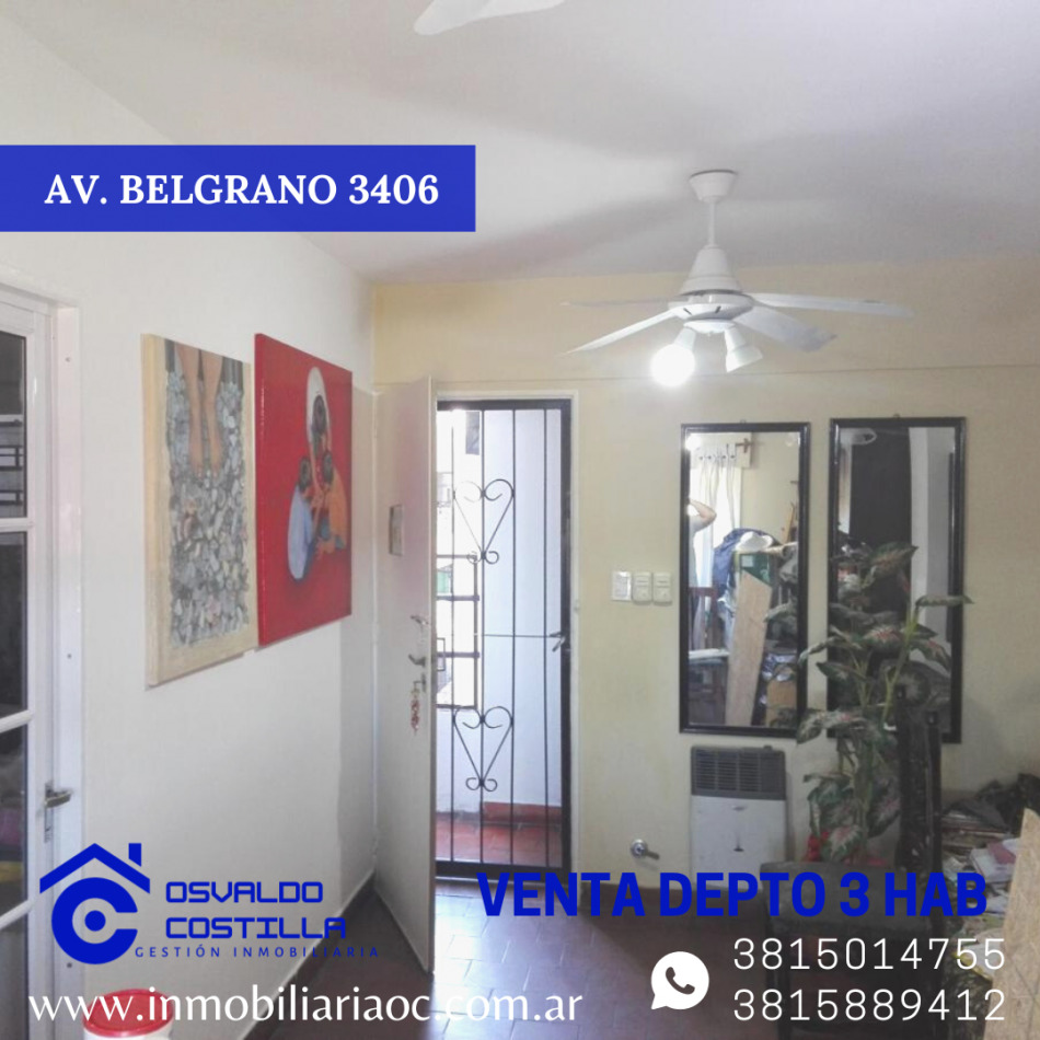 VENTA DPTO 3 HAB AV BELGRANO 3400