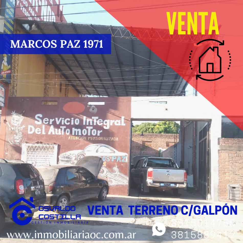 Venta de terreno c/galpon ubicado en Marcos Paz 1971