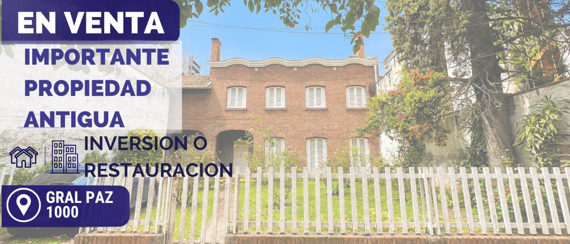 IMPONENTE CASONA SEÑORIAL EN BARRIO SUR GRAL PAZ 1050